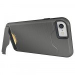 Wholesale iPhone 7 Card Holder Hybrid Case (Space Gray)